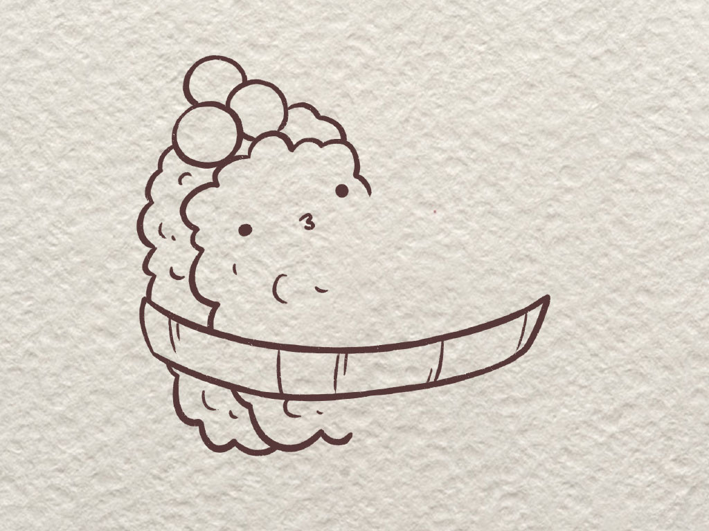 三文鱼寿司简笔画画法-图4