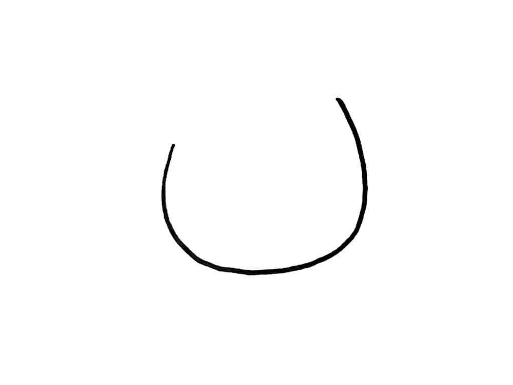 步骤1：首先，画一个大大的字母u