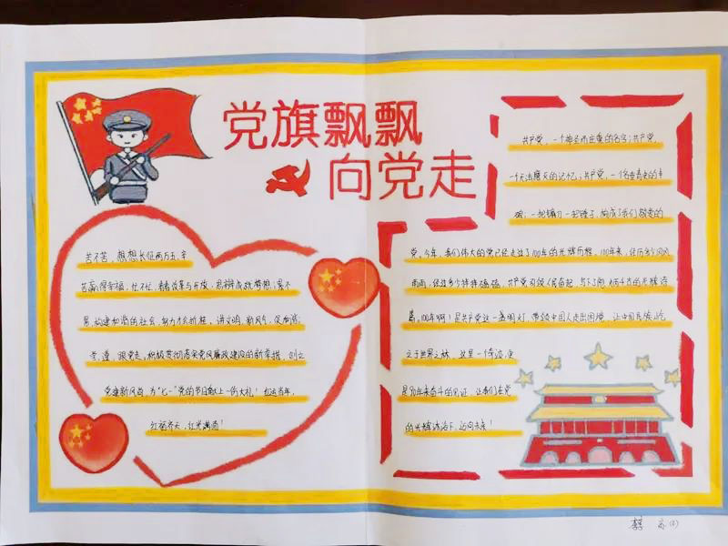 建党百年铸就辉煌手抄报-图1