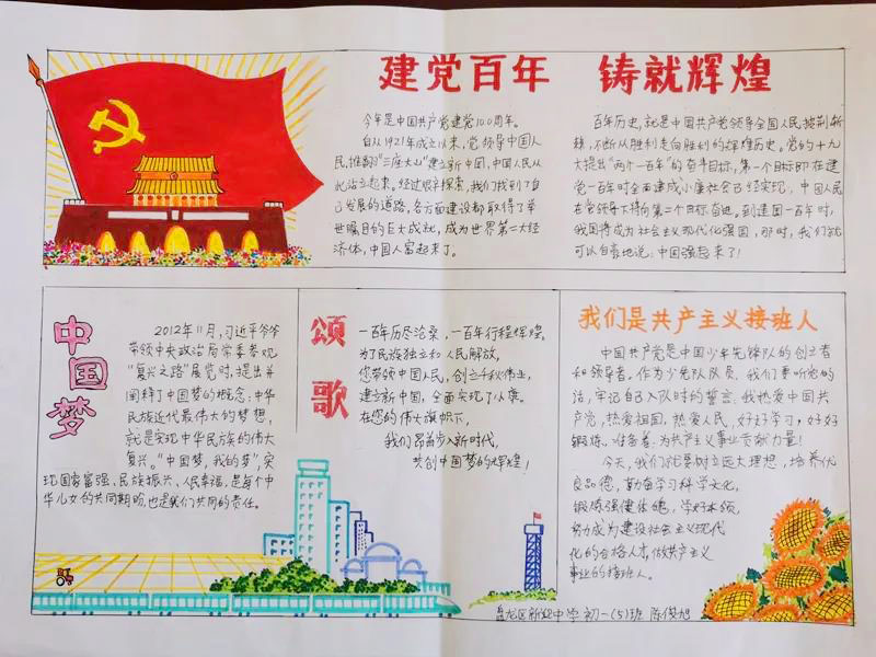 建党百年铸就辉煌手抄报-图4