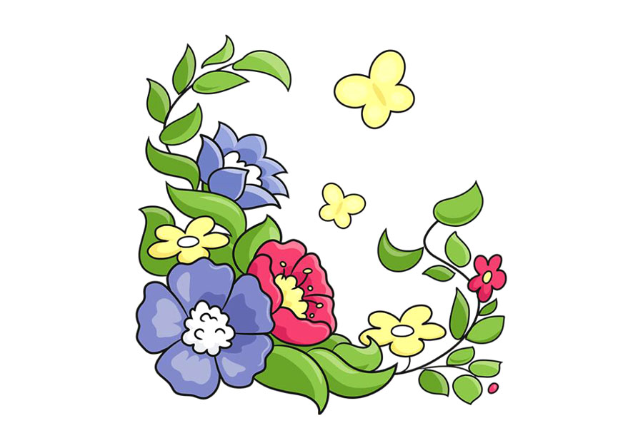 花丛简笔画画法步骤