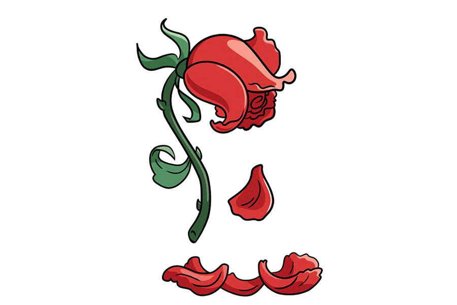 如何画凋谢的玫瑰花简笔画