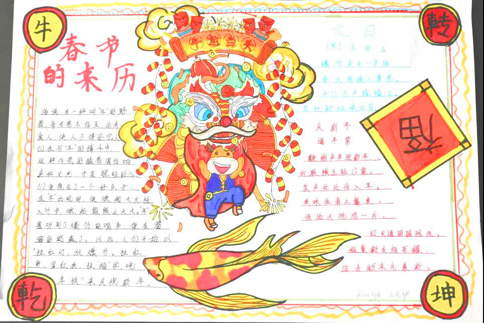 牛气冲天 2021新年手抄报-图4