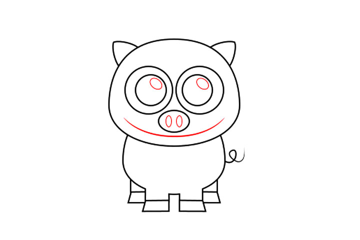 如何画粉色小猪-图5