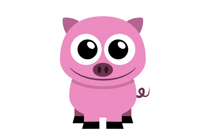 如何画粉色小猪