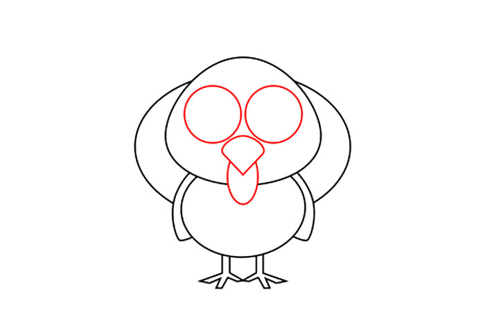 如何画简单火鸡简笔画-图4