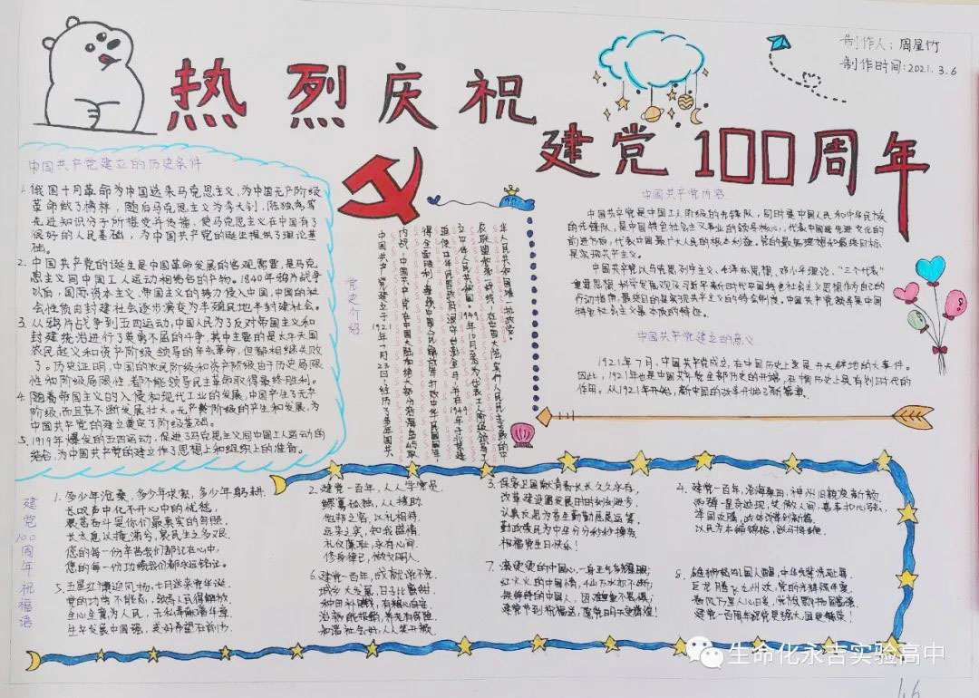 2021建党节手抄报-图1