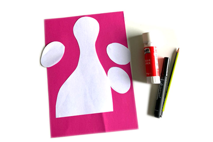 快乐的白母鸡剪贴画指导步骤-图3