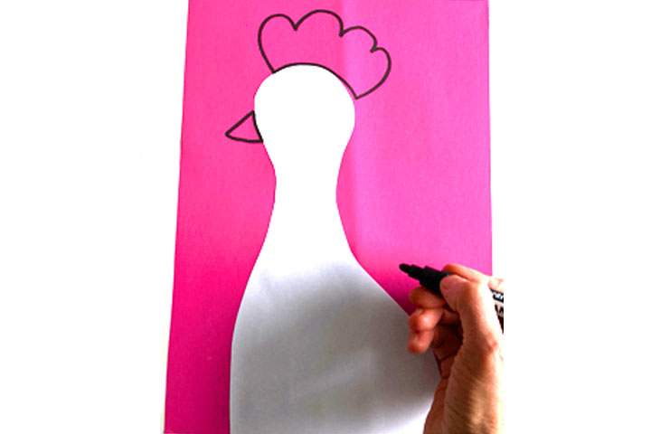 快乐的白母鸡剪贴画指导步骤-图6