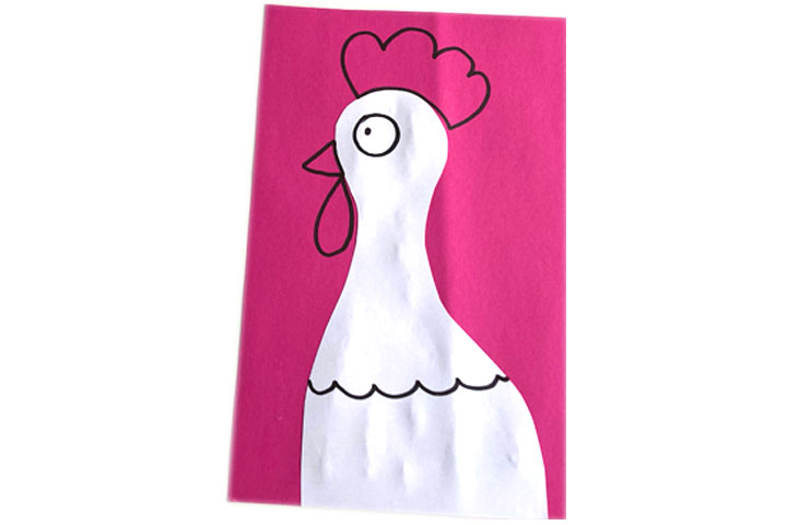 快乐的白母鸡剪贴画指导步骤-图8