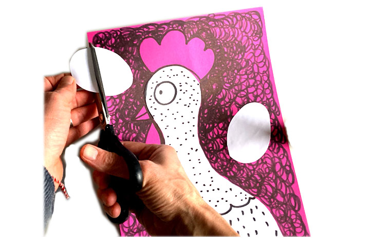 快乐的白母鸡剪贴画指导步骤-图16