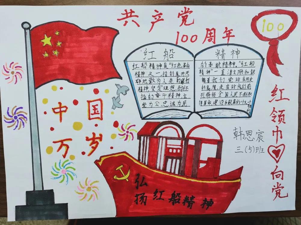 小学生建党100周年手抄报-图7