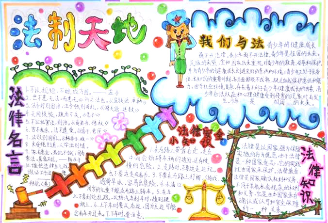 初中生优秀法制手抄报图片-图5