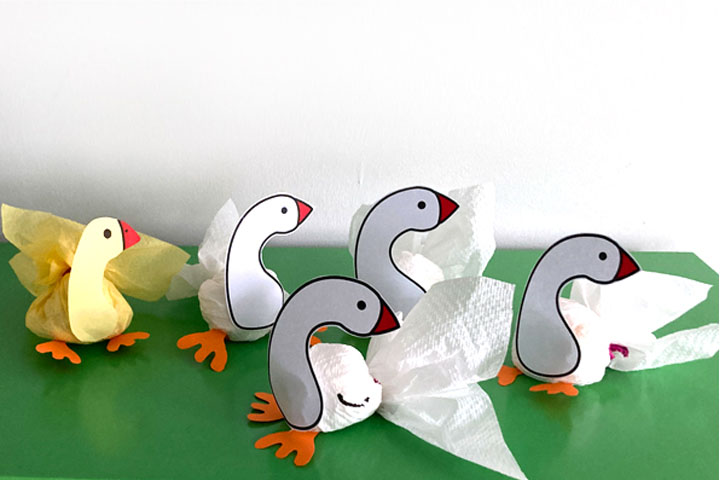 用纸巾做大白鹅