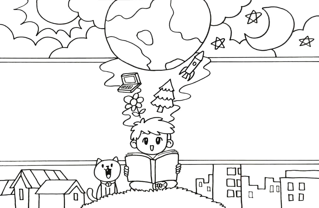 读书日世界地球日共用手抄报模板-图5