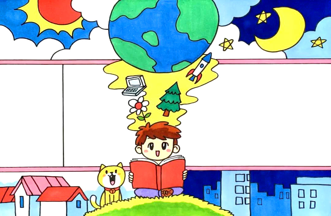 读书日世界地球日共用手抄报模板-图6