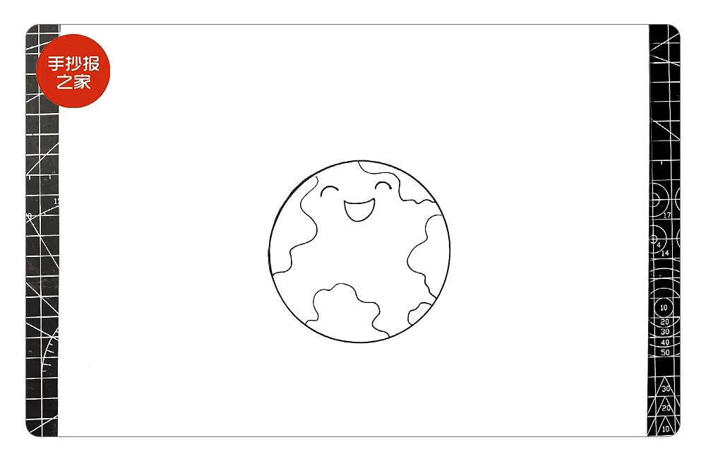 步骤2：再画上萌萌的表情和地图区域。