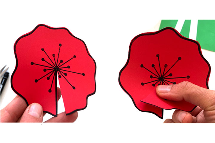 步骤4：从线条处剪开，并粘上成立体形。