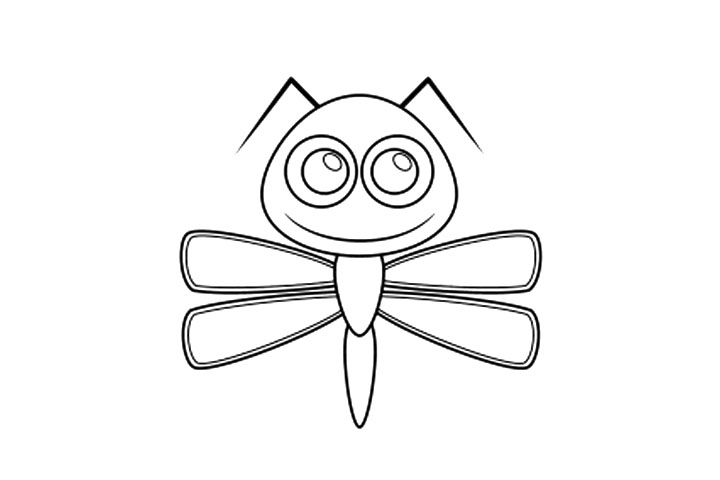 简单的蜻蜓简笔画画法-图6