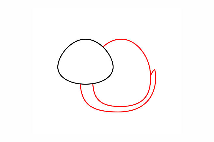 简单的蜗牛简笔画画法-图2