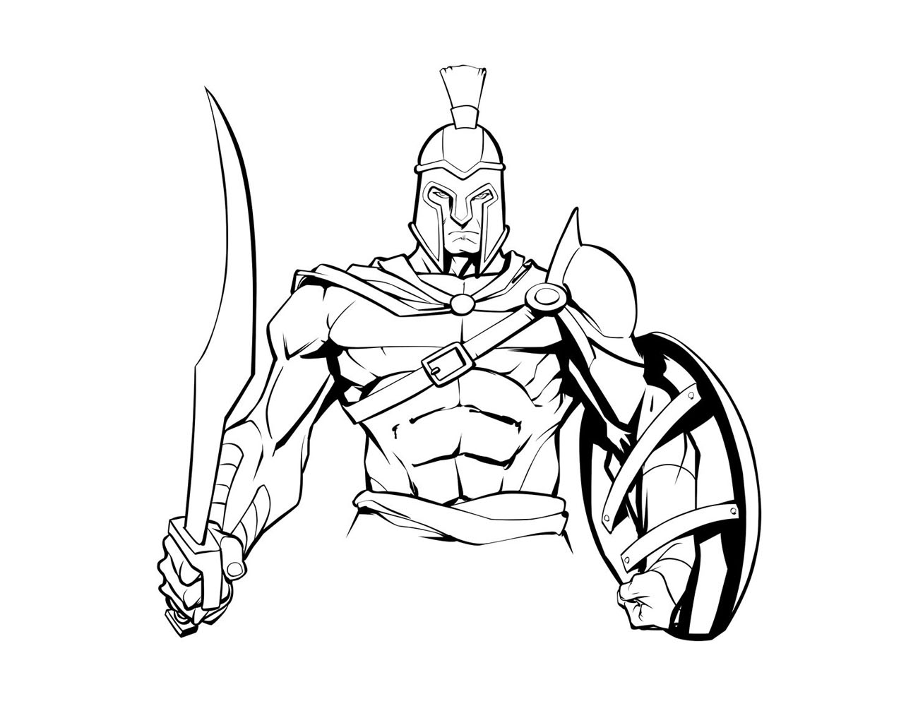 斯巴达的勇士简笔画图片-图2