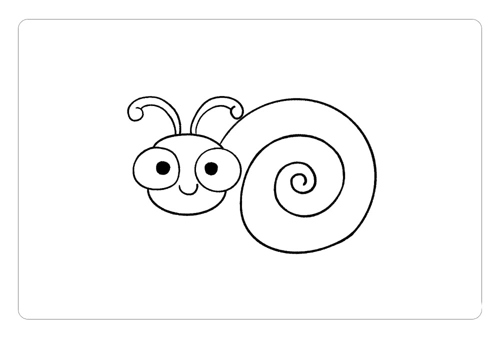 步骤3：然后，画大大的螺旋线，蜗牛的壳很有特点，画好这个螺旋线，蜗牛就能画得很像了