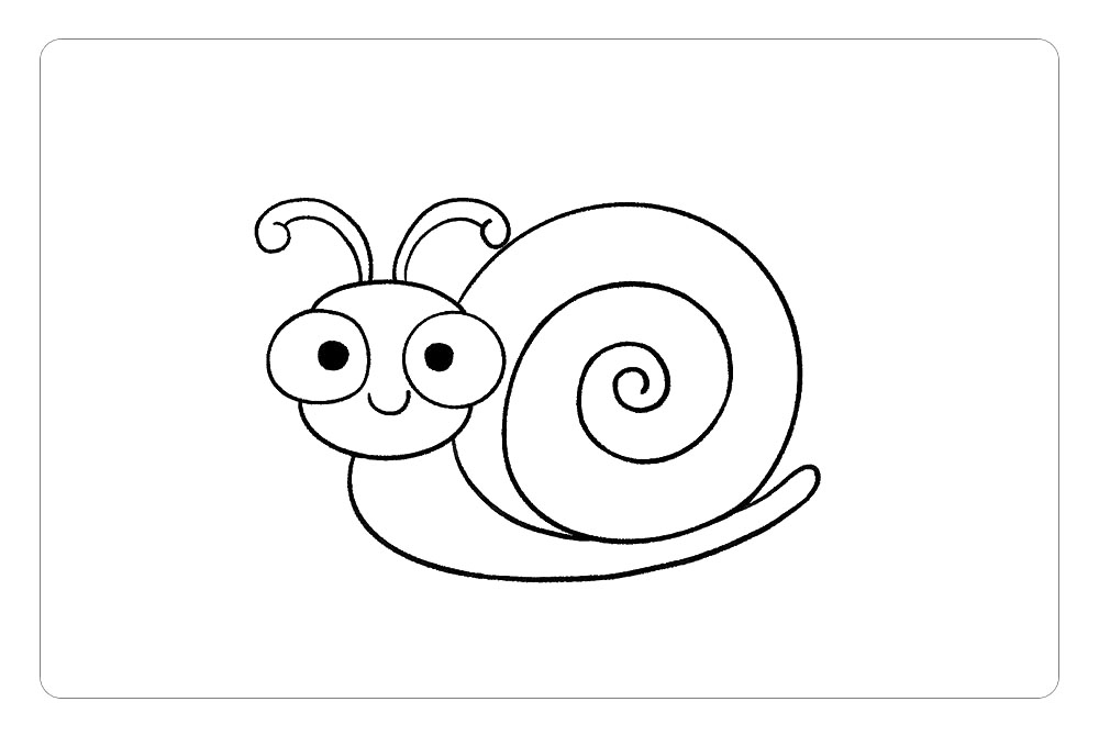 步骤4：简单画出肉肉的身体，蜗牛就画好啦