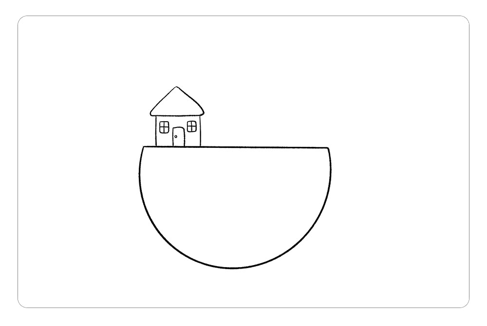 步骤2：然后，在地球上画出我们居住的家园