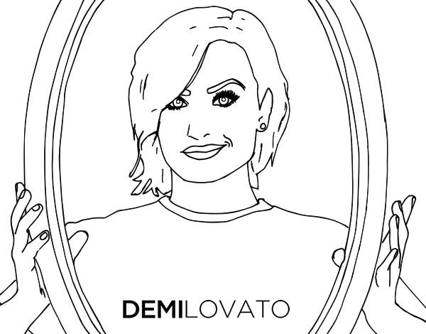 美国歌手Demi线稿图片-图1