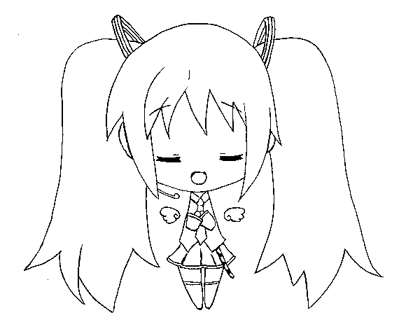 9张卡哇伊动漫女孩线稿图片-图5