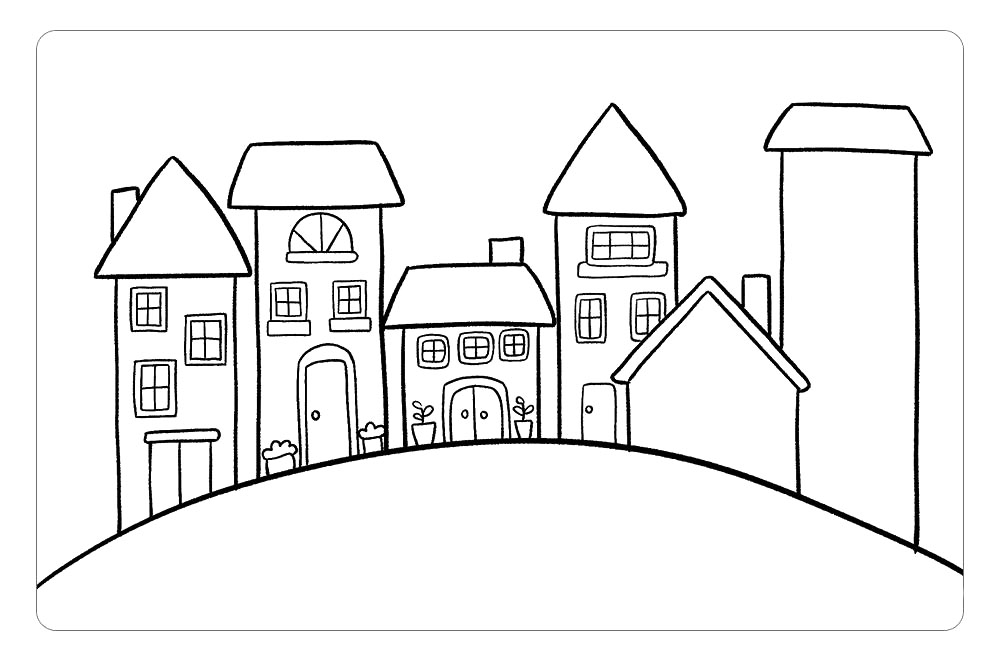 步骤6：注意有的小房子有前后遮挡关系哦