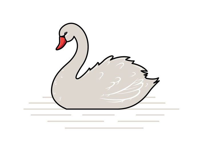 天鹅简笔画怎么画-图2