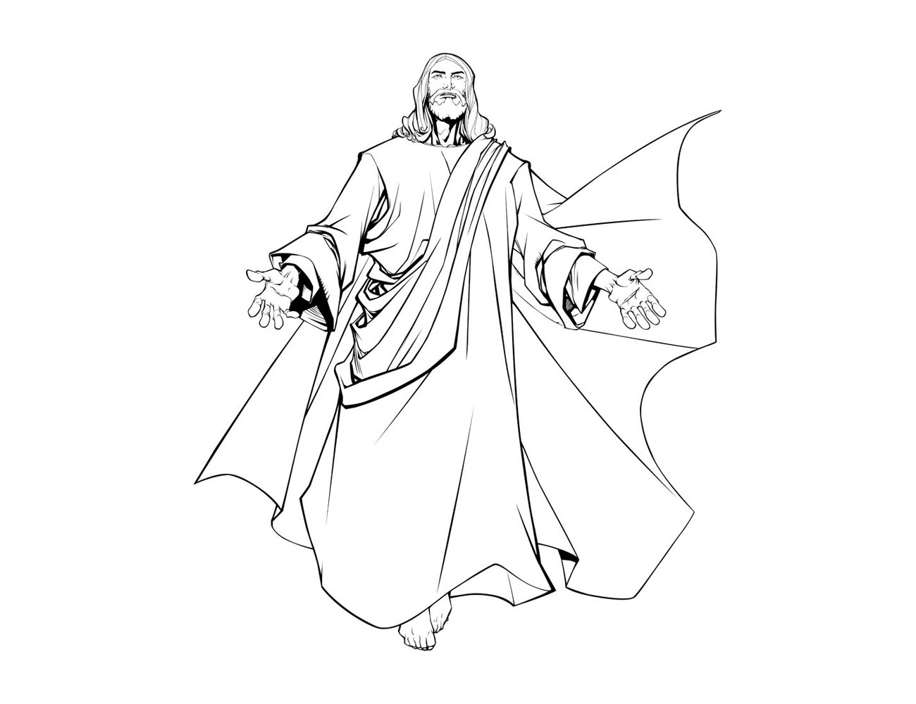 耶稣张开双臂简笔画-图1