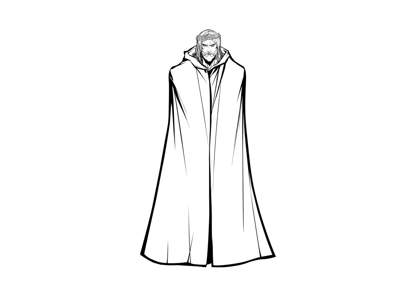 站着的耶稣简笔画图片-图1