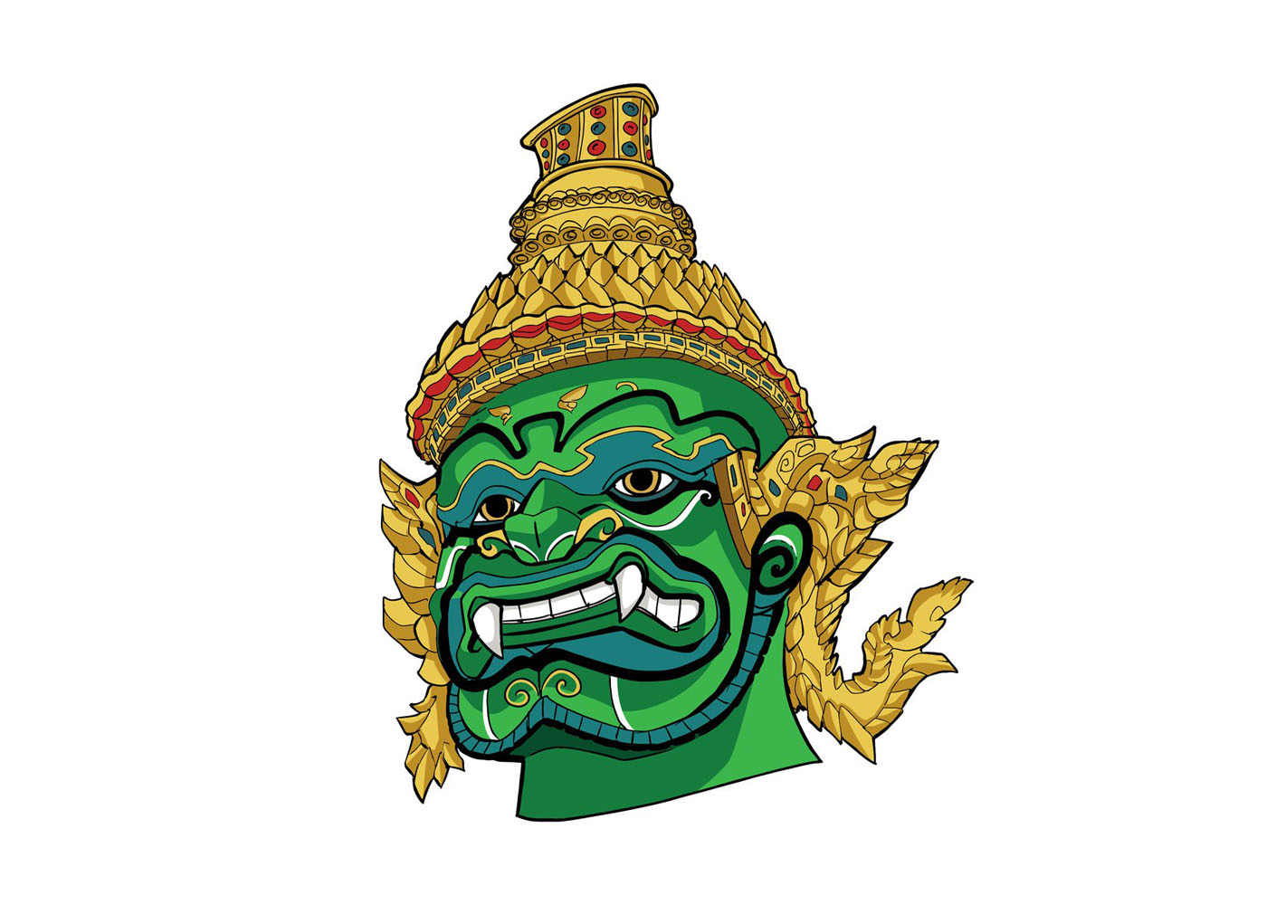 泰国神像线稿图片-图2