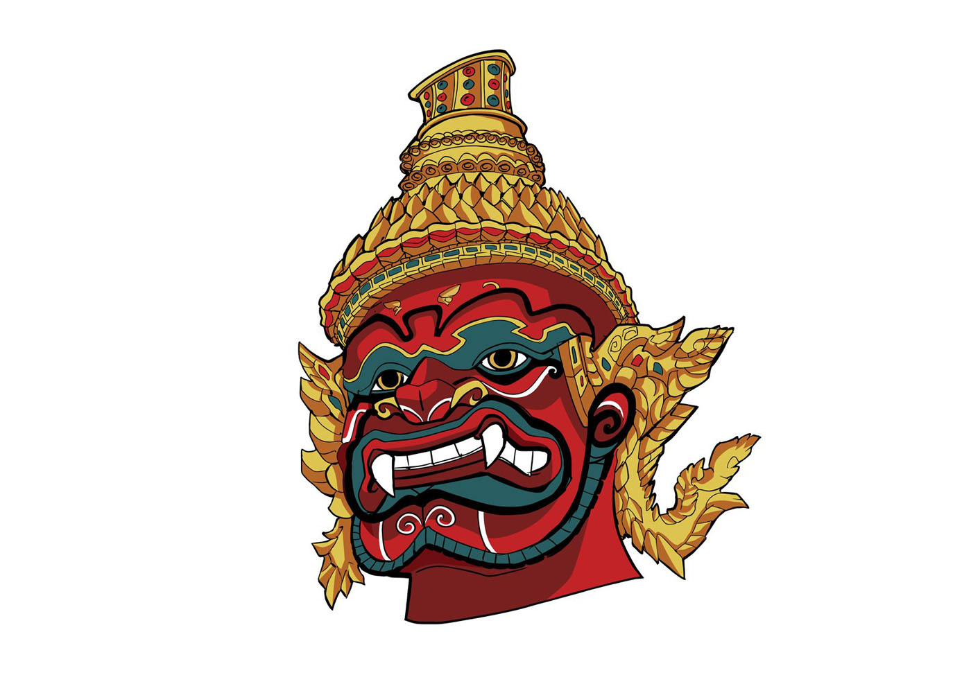 泰国神像线稿图片-图3