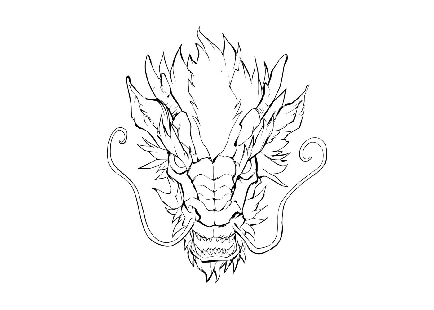 中国龙头像简笔画图片-图1