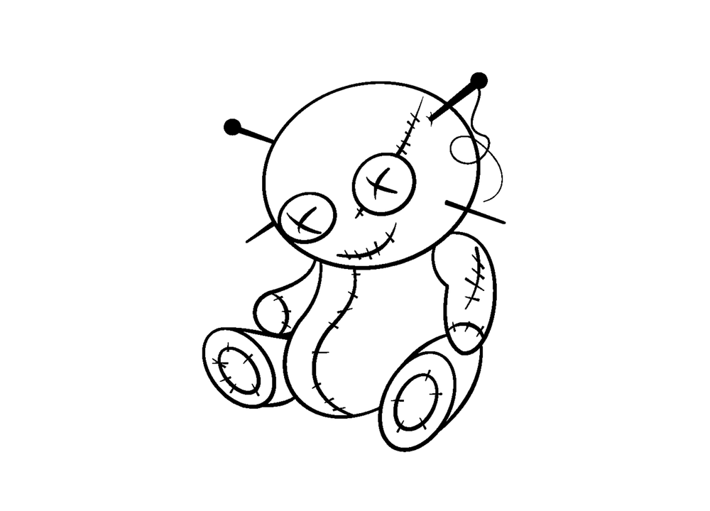 巫术娃娃线稿图片