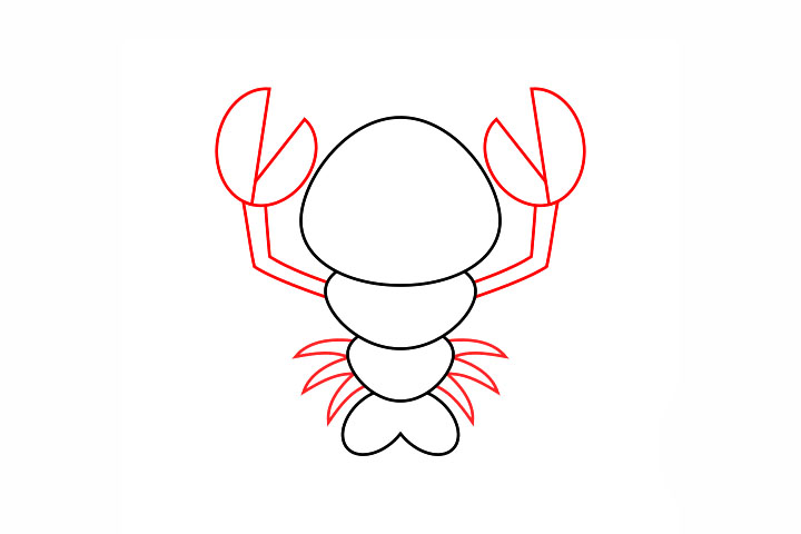 简单小龙虾简笔画画法-图3