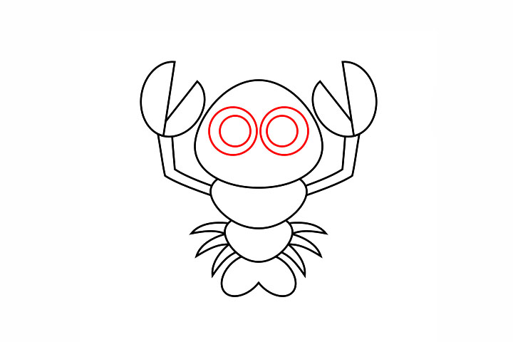 简单小龙虾简笔画画法-图4