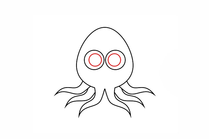 简单章鱼简笔画画法-图4