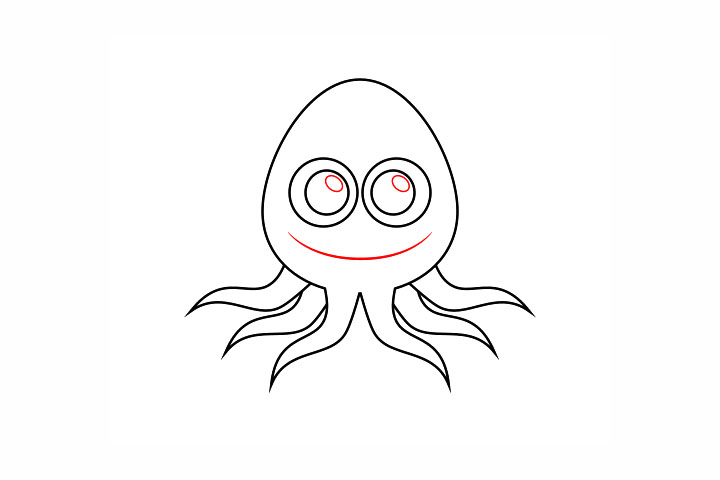 简单章鱼简笔画画法-图5