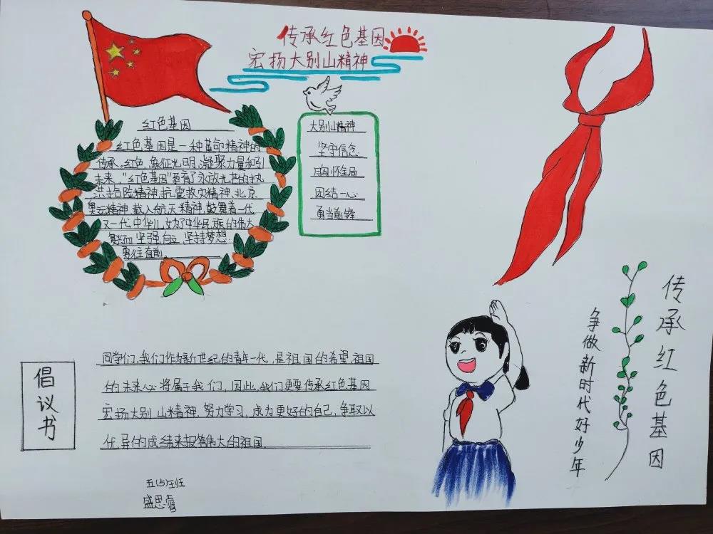 红星照耀中国 童心向党手抄报-图1