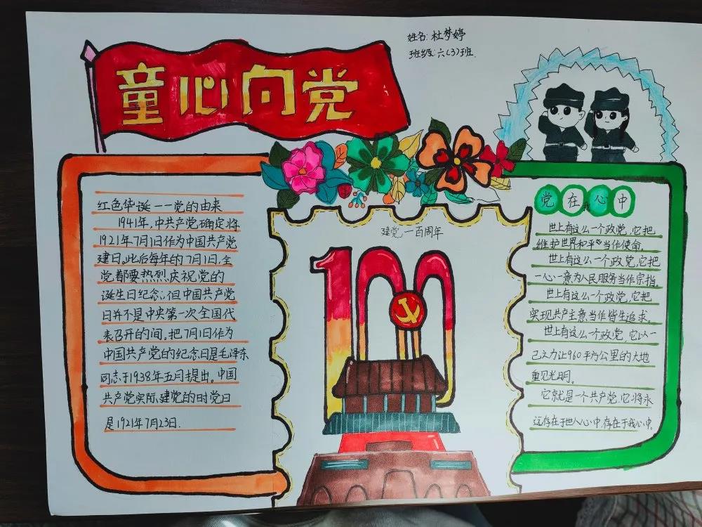 红星照耀中国 童心向党手抄报-图9