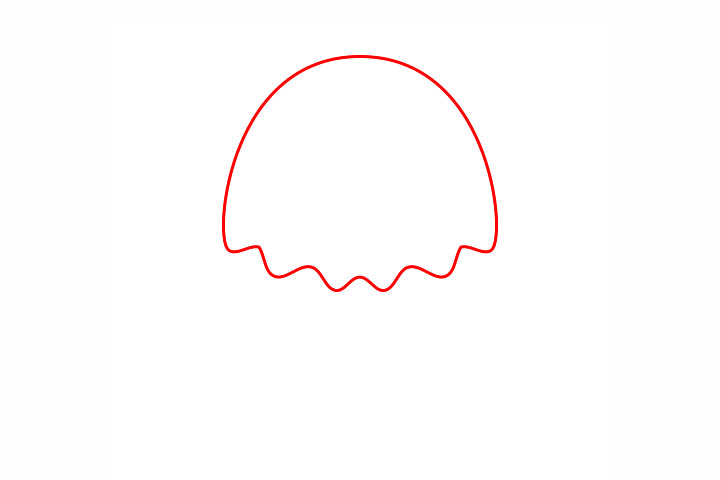 简单水母简笔画画法步骤-图1