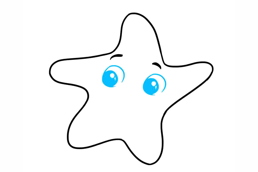 步骤7：围成几个连续的较小的圆圈，一个在另一个圆圈内，形成眼睛。