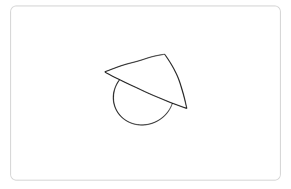 步骤1：首先，一个三角形加一个半圆