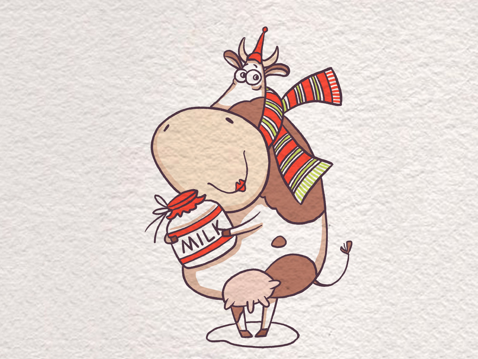 卡通奶牛简笔画画法