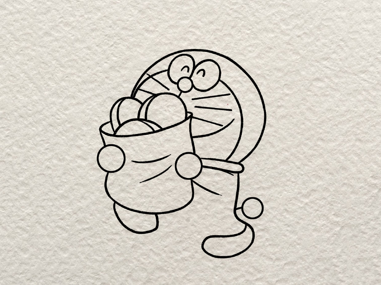 超开心的哆啦A梦简笔画画法-图6