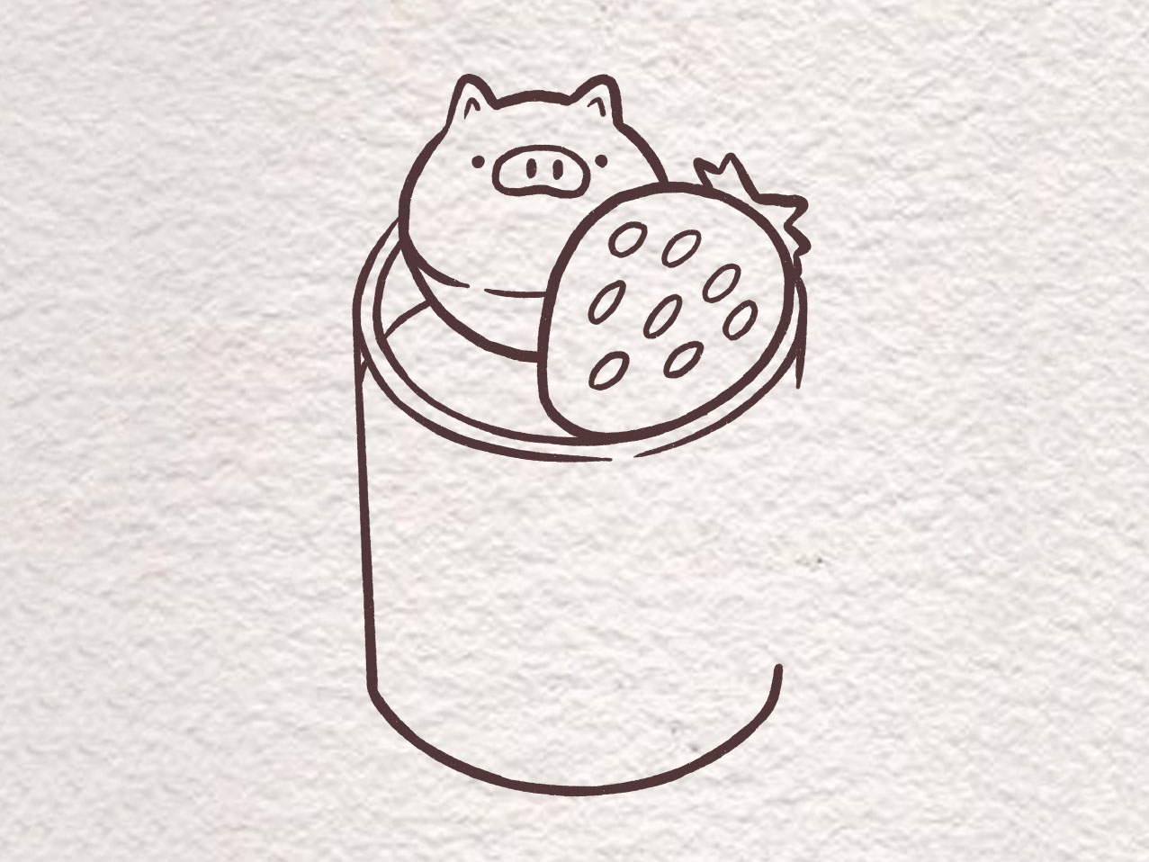 草莓奶昔简笔画画法-图5